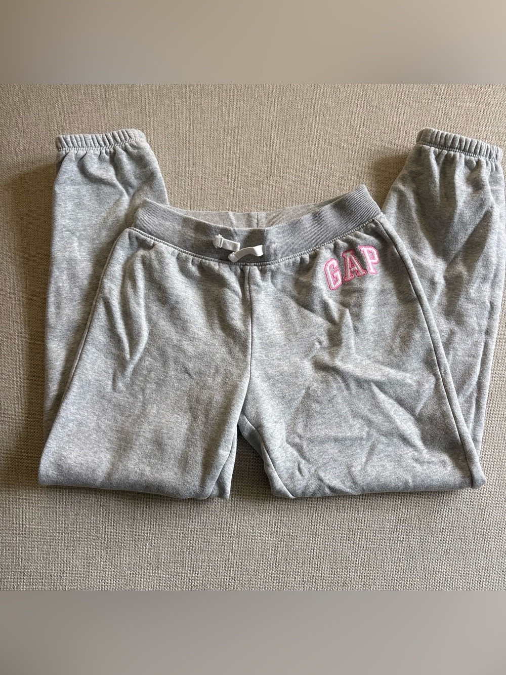GAP Gray Sweatpants with Pink Logo Accent